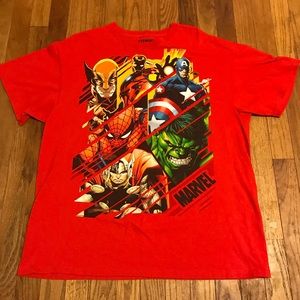 MARVEL COMICS T Shirt SPIDERMAN Hulk AVENGERS Sz L